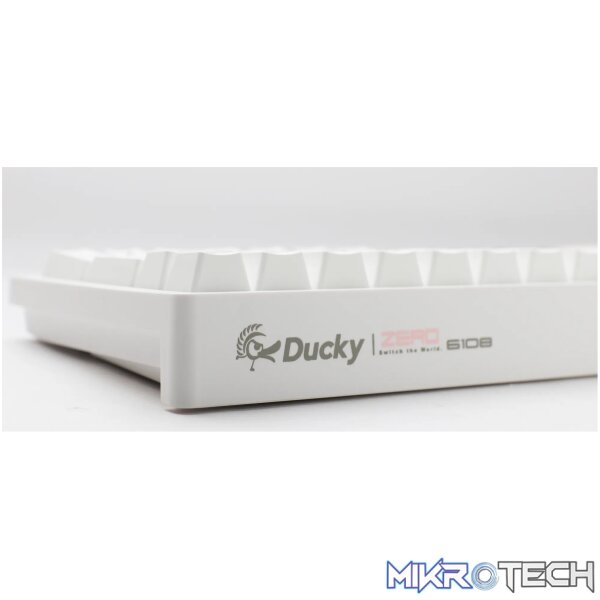 Ducky Keyboard Zero 6108 100% Mechanical Wireless Keyboard; RGB; USB 2.0 / 2.4GHz / BT - White - Cherry MX2A Speed Silver - Image 2