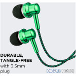 EB250 EARPHONE WIRE MIC 3.5MM GREEN - Image 5