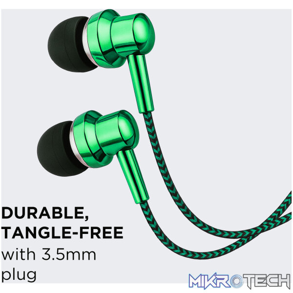 EB250 EARPHONE WIRE MIC 3.5MM GREEN - Image 5