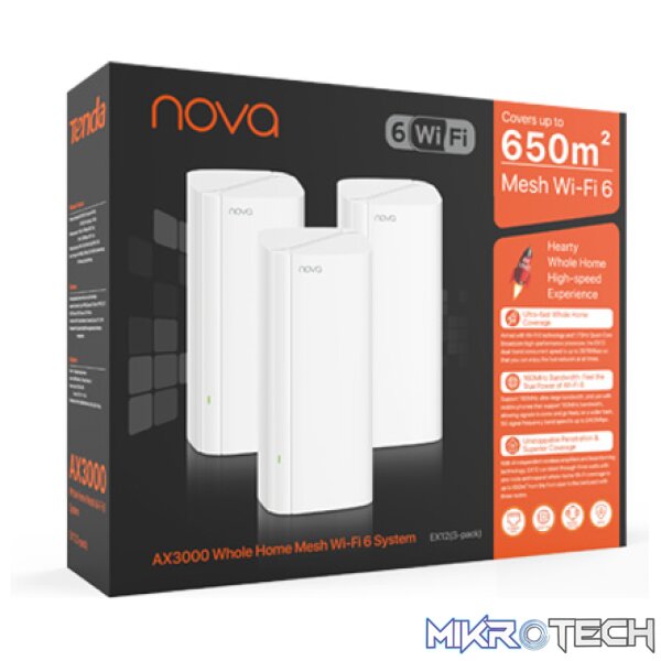 EX12  3-Pack AX3000 Whole Home Mesh Wi-Fi 6 System - Image 2
