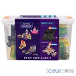 Edu-Matic Mini-Mag Magnetic Tile Tracks with 2 Cars and 93 Pieces - Image 2