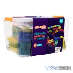 Edu-Matic Mini-Mag Magnetic Tile Tracks with 2 Cars and 93 Pieces
