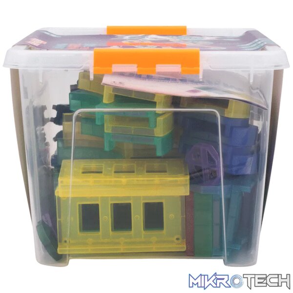 Edu-Matic Mini-Mag Magnetic Tile Tracks with 2 Cars and 93 Pieces - Image 7