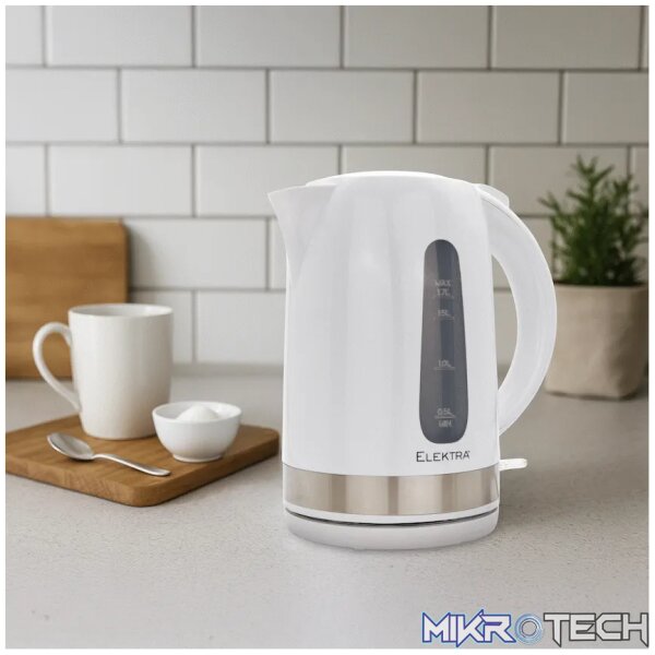 Elektra 1.7l Plastic Kettle - White - Image 6