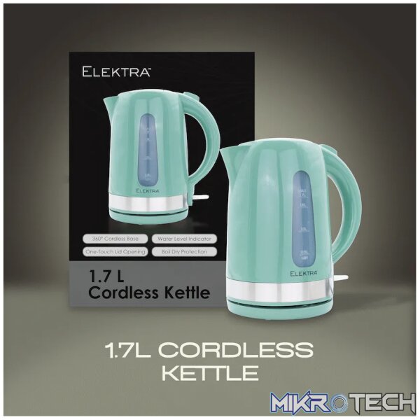 Elektra 2200w 1.7l Plastic Kettle - Green - Image 6