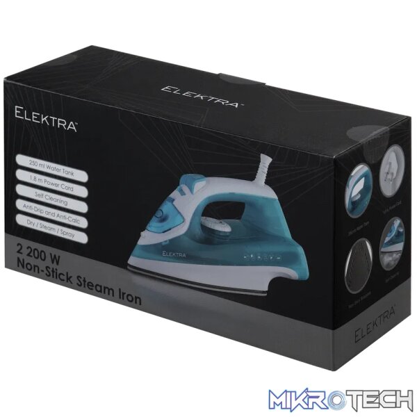 Elektra 2200w Non-Stick Steam Iron - Image 3
