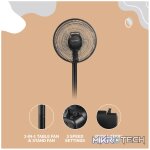Elektra 30cm Stand Fan - Black - Image 11