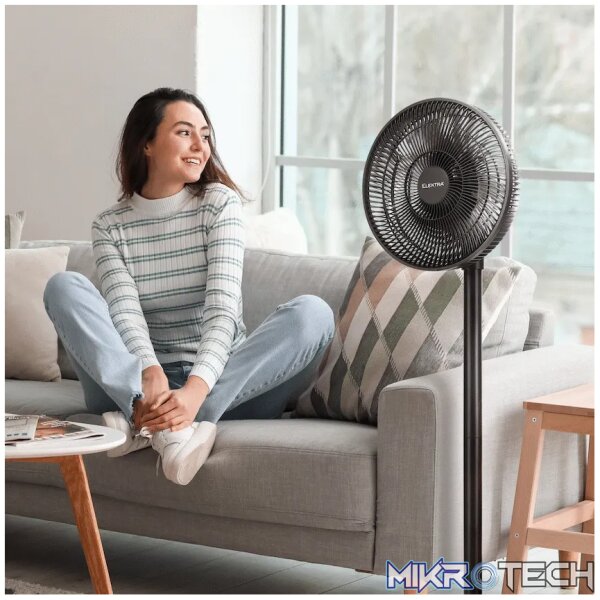 Elektra 30cm Stand Fan - Black - Image 12