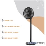 Elektra 30cm Stand Fan - Black - Image 10