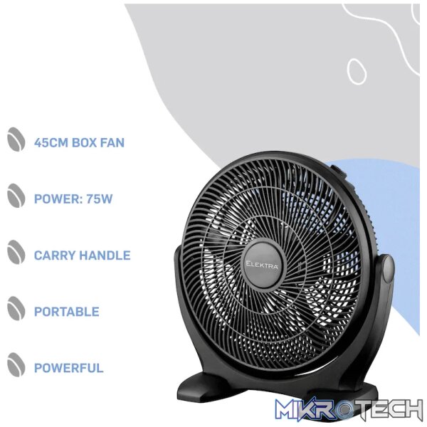 Elektra 45cm Box Fan - Black - Image 8