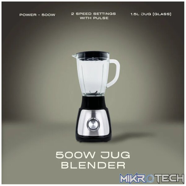 Elektra - 500w 1.5l Jug Blender (Glass Jug) - Image 6