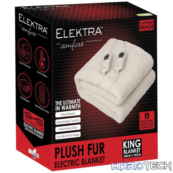 Elektra Comfort Electric Blanket - King - Fur - Image 2