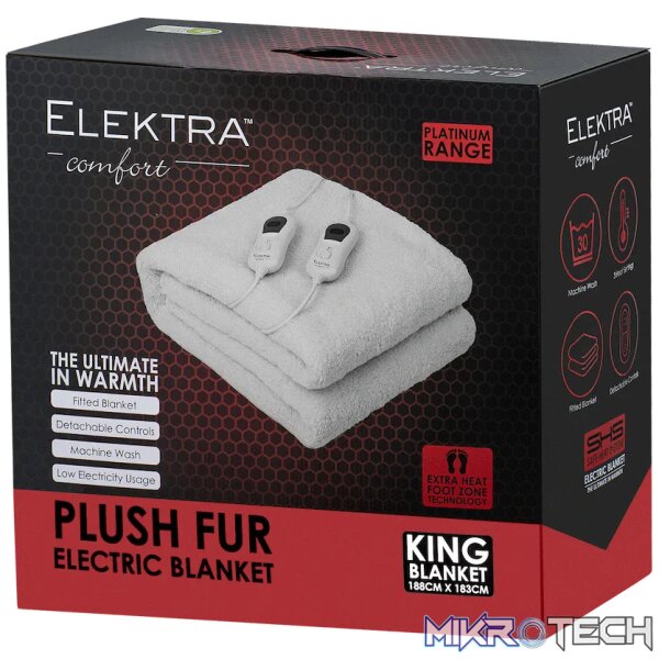 Elektra Comfort Electric Blanket - King - Fur - Image 3