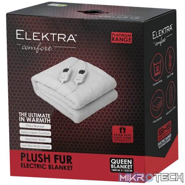 Elektra Comfort Electric Blanket - Queen - Fur - Image 3