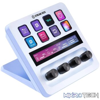 Elgato Stream Deck Plus - 8 x customizable LCD keys; 4 x 360° encoders with push function; LCD Touch Panel - White.