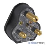 Ellies 16a Heavy-Duty Rubber Screw-on Plug Top - Black