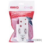 Ellies 3 Way Medium Surge Adaptor with Type C + USB - White - Image 5