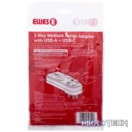 Ellies 3 Way Medium Surge Adaptor with Type C + USB - White - Image 6