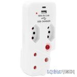 Ellies 3 Way Medium Surge Adaptor with Type C + USB - White - Image 8