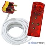 Ellies 4 Way High Surge Extension Lead - 3M - Image 2