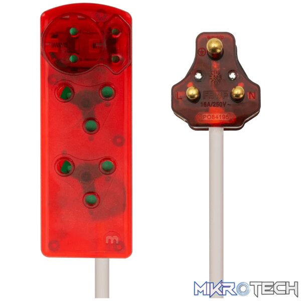 Ellies 4 Way High Surge Extension Lead - 3M Ellies 4 Way High Surge Extension Lead - 3M