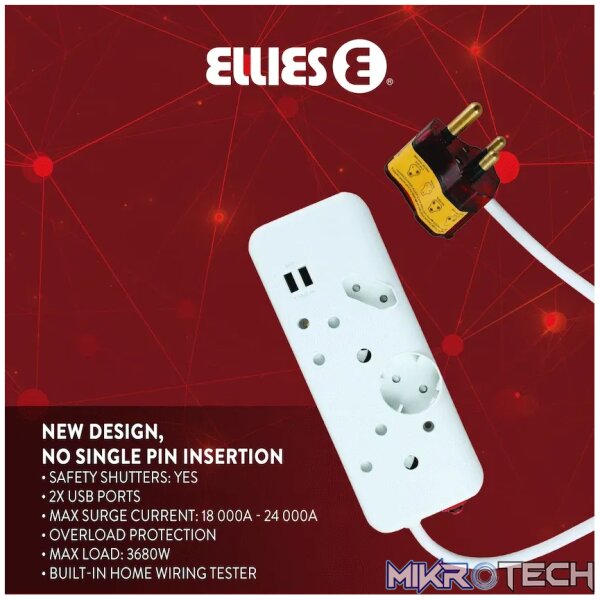 Ellies 4-Way High Surge Multiplug - Image 2