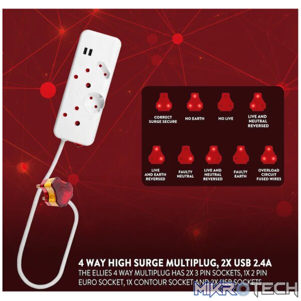 Ellies 4-Way High Surge Multiplug - Image 3