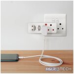 Ellies 4-Way Medium Surge Adaptor with Schuko - White - Image 13