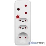 Ellies 4-Way Medium Surge Adaptor with Schuko - White - Image 3