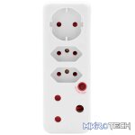 Ellies 4-Way Medium Surge Adaptor with Schuko - White - Image 5