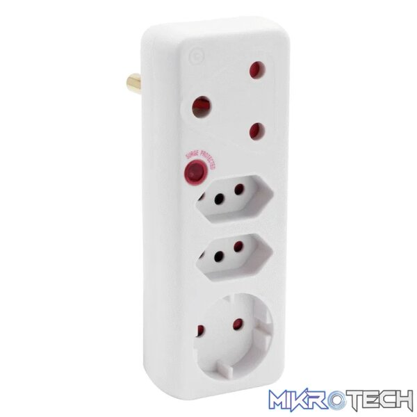 Ellies 4-Way Medium Surge Adaptor with Schuko - White - Image 10