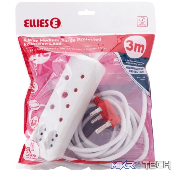 Ellies 4 Way Medium Surge Extension Lead -3M - Image 5
