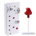 Ellies 4-Way Medium Surge Multiplug with USB-A+USB-C 0.5m