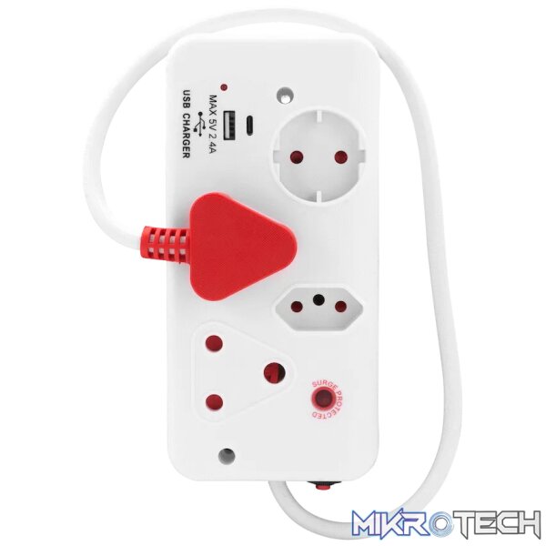 Ellies 4-Way Medium Surge Multiplug with USB-A+USB-C 0.5m - Image 7