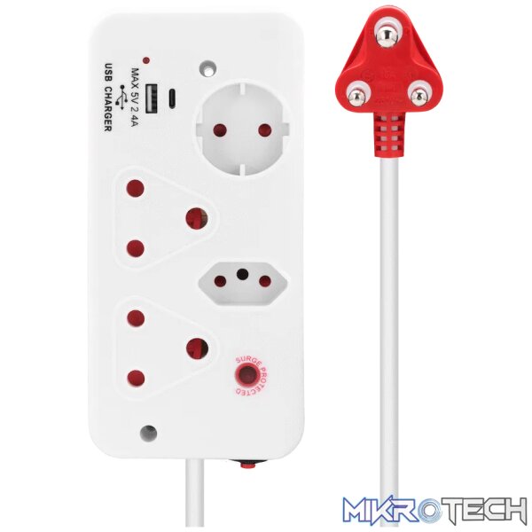 Ellies 4-Way Medium Surge Multiplug with USB-A+USB-C 0.5m - Image 8