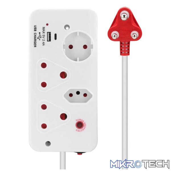 Ellies 4-Way Medium Surge Multiplug with USB-A+USB-C 0.5m - Image 10