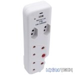 Ellies  4 Way Medium Surge adaptor with type C + USB