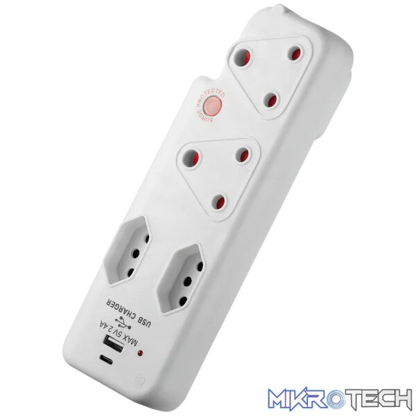 Ellies  4 Way Medium Surge adaptor with type C + USB - Image 3