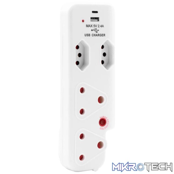 Ellies  4 Way Medium Surge adaptor with type C + USB - Image 4