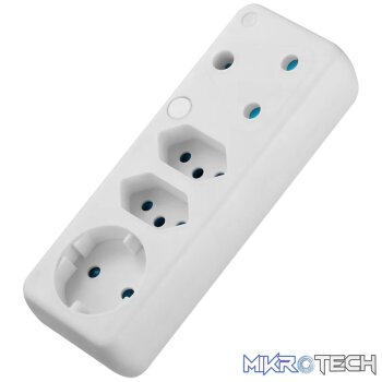Ellies 4-Way Schuko Adaptor - White