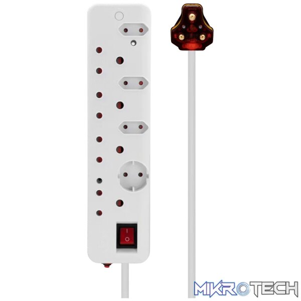 Ellies 8-Way High Surge Multiplug 0.5m Ellies 8-Way High Surge Multiplug 0.5m