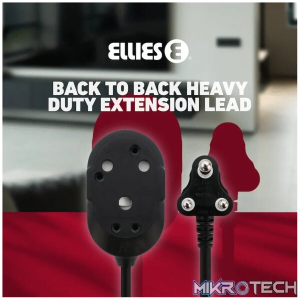 Ellies Back to Back Heavy Duty Extension Lead - 3m - Image 9