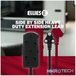 Ellies Side by Side Heavy Duty Extension Lead-5M-BK - Image 11