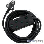 Ellies Side by Side Heavy Duty Extension Lead-5M-BK