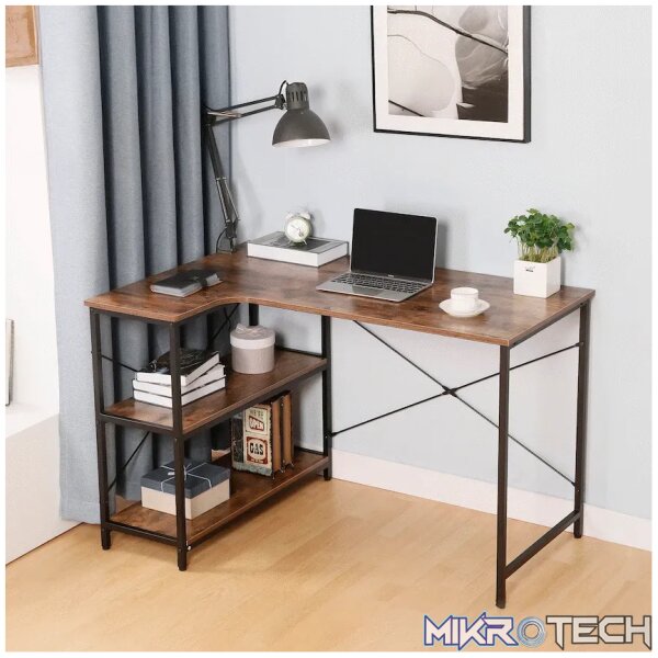 Everfurn Anthony L-Shaped Corner Work Desk - Steel Frame - Image 12