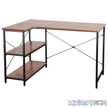 Everfurn Anthony L-Shaped Corner Work Desk - Steel Frame