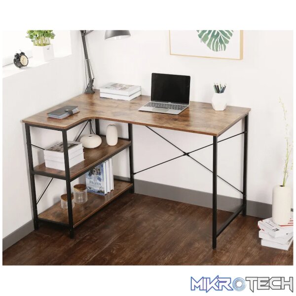 Everfurn Anthony L-Shaped Corner Work Desk - Steel Frame - Image 5