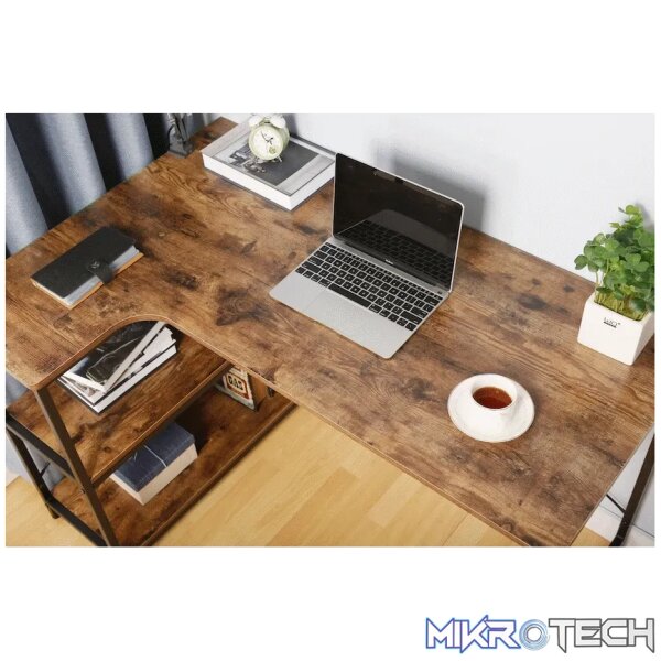 Everfurn Anthony L-Shaped Corner Work Desk - Steel Frame - Image 6