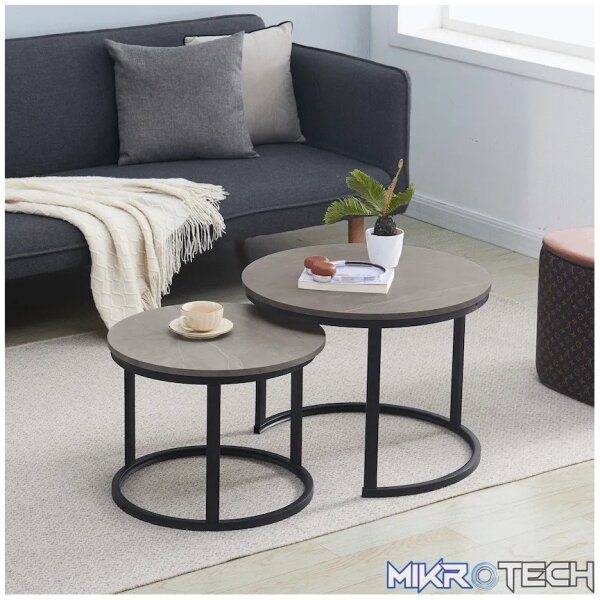 Everfurn Indus Nesting Coffee Table - Ash Grey - Extra Large (2 Piece) - Image 2