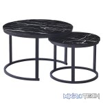 Everfurn Indus Nesting Coffee Table Black 2 Piece - Image 2